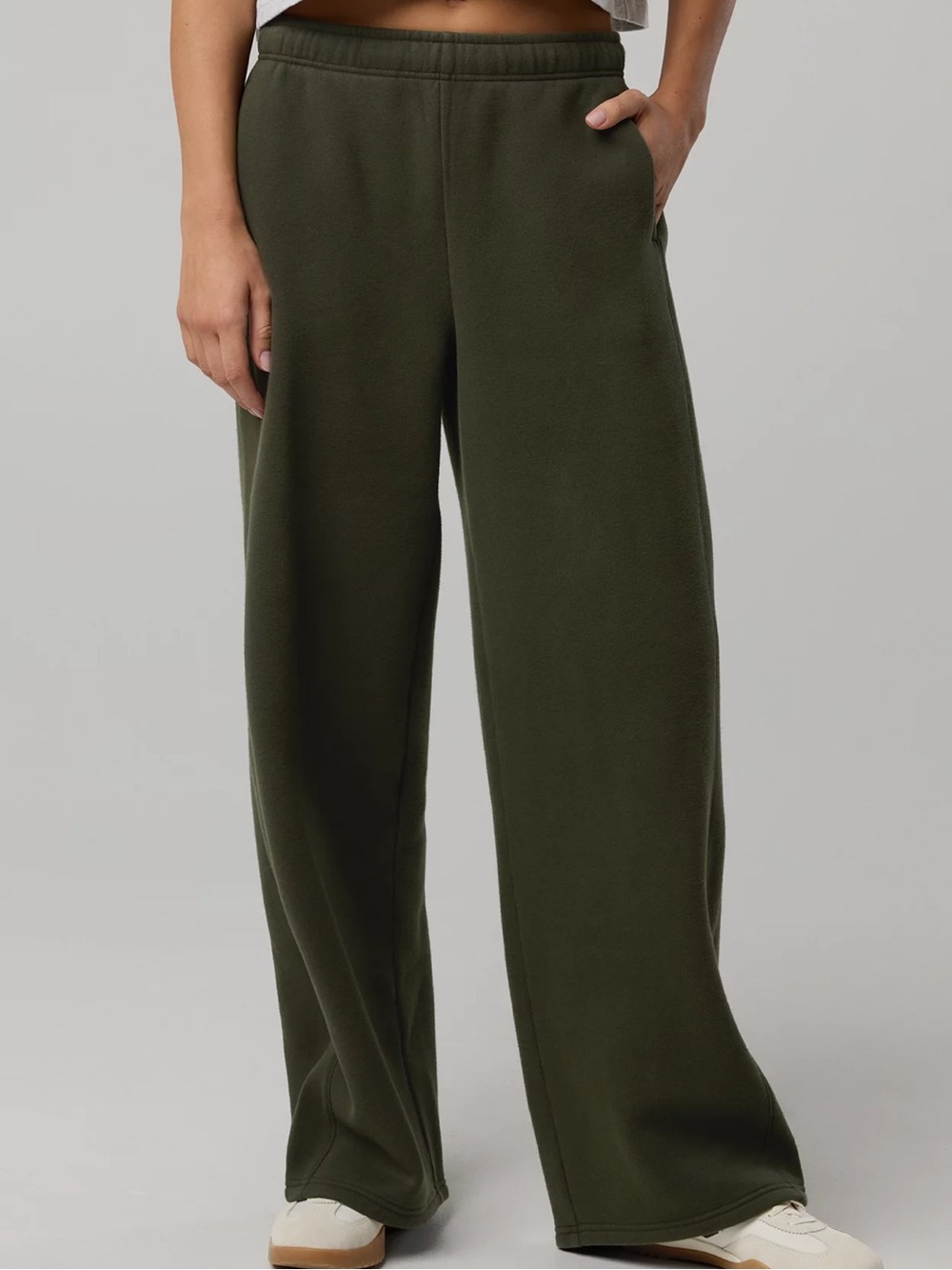 Aerie Cloud Fleece Trouser | Olive Petal